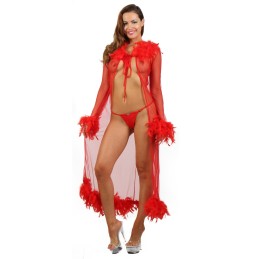 Rebeccatils Loveshop dans le 75 Deshabillé Long Plume Rouge