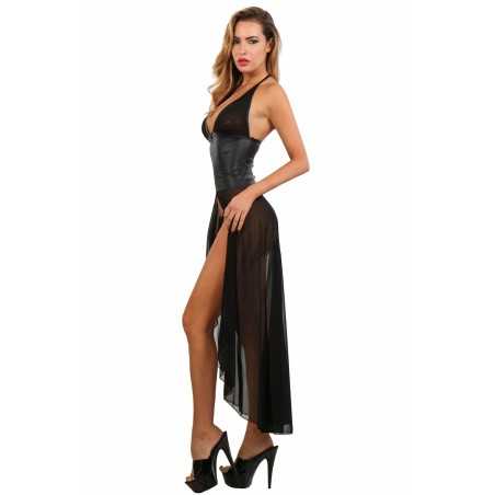 Rebeccatils Loveshop dans le 75 Robe Longue Wetlook Voile Corset