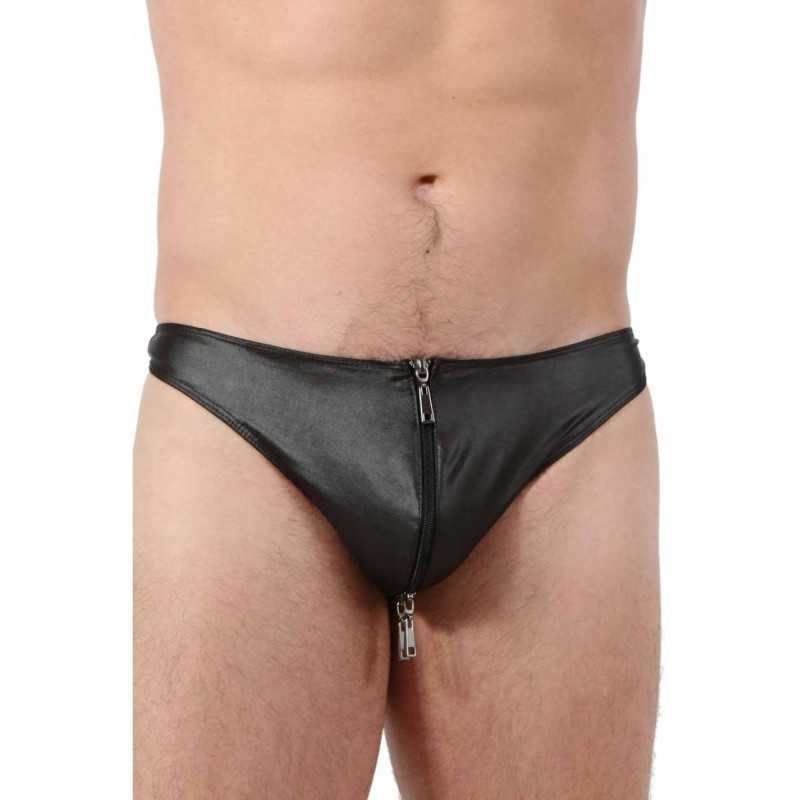 Rebeccatils Loveshop dans le 75 String Homme Wetlook Zip Va et