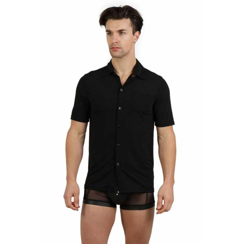 Rebeccatils Loveshop dans le 75 Chemise noire manches courtes