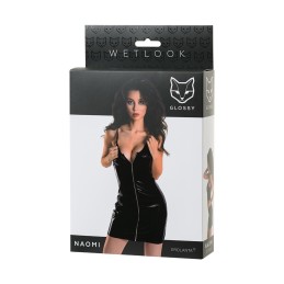 Rebeccatils Loveshop dans le 75 Naomi Robe Wetlook Noir Zip