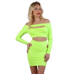 Rebeccatils Loveshop dans le 75 Robe ajourée Wetlook fluo