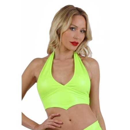 Rebeccatils Loveshop dans le 75 Top Court Wetlook Fluo Noué Cou