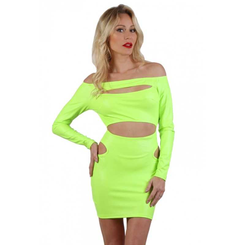 Rebeccatils Loveshop dans le 75 Robe ajourée Wetlook fluo