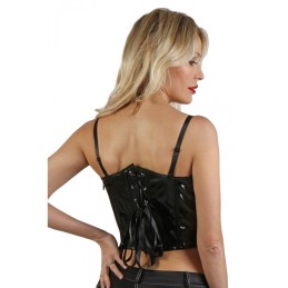 Rebeccatils Loveshop dans le 75 Top Corset En Vinyle Noir Lacé