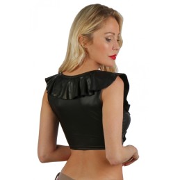 Rebeccatils Loveshop dans le 75 Top Wetlook noir volant laçage